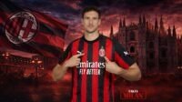 Goretzka ke AC Milan Goretzka dalam jersey AC Milan di latar kota Milan.