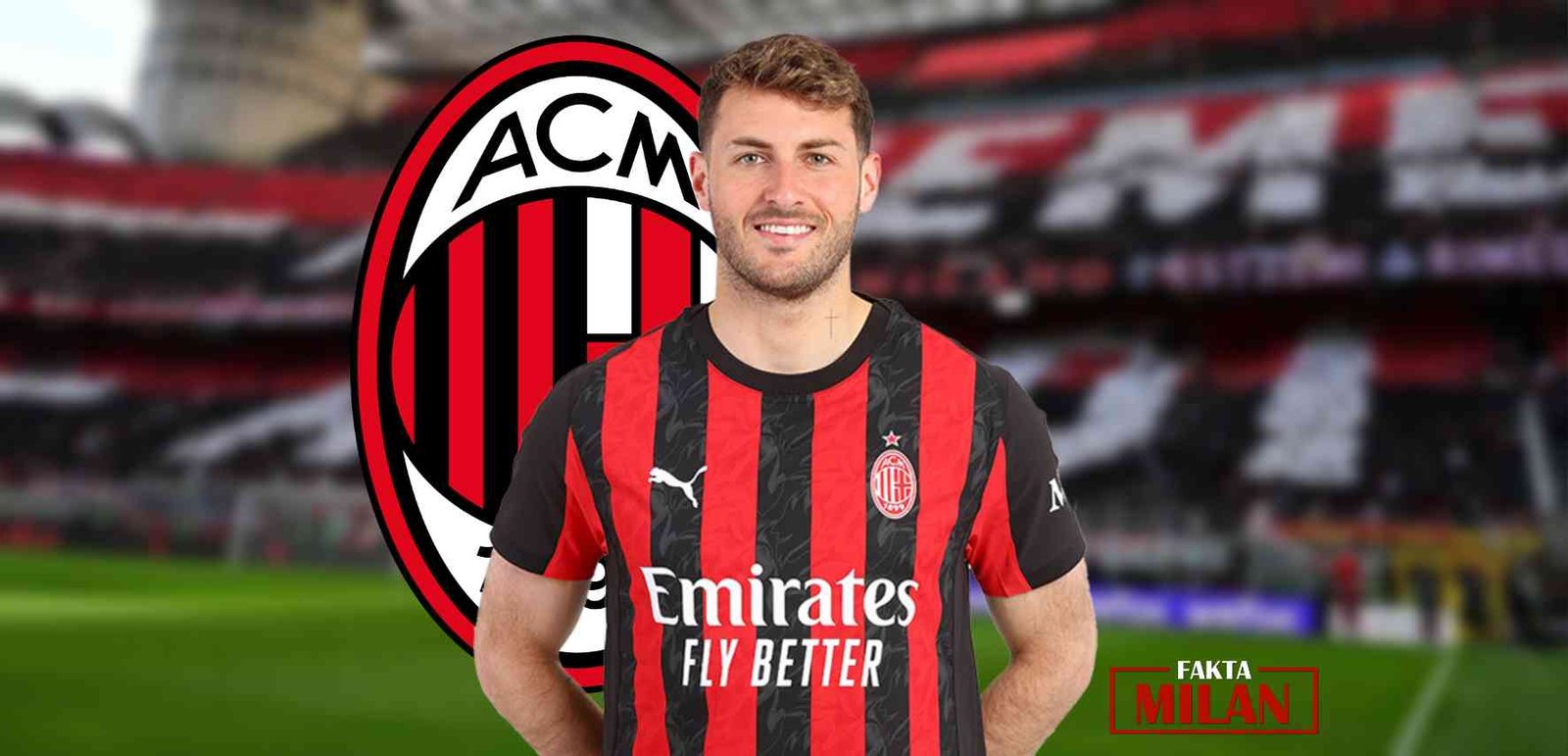 Gimenez pemain Milan dengan seragam merah hitam di stadion.