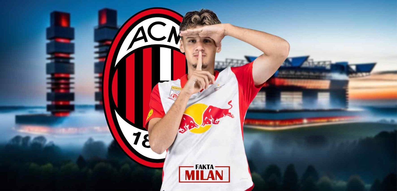 Pemain muda AC Milan menunjukkan sikap fokus di stadion.